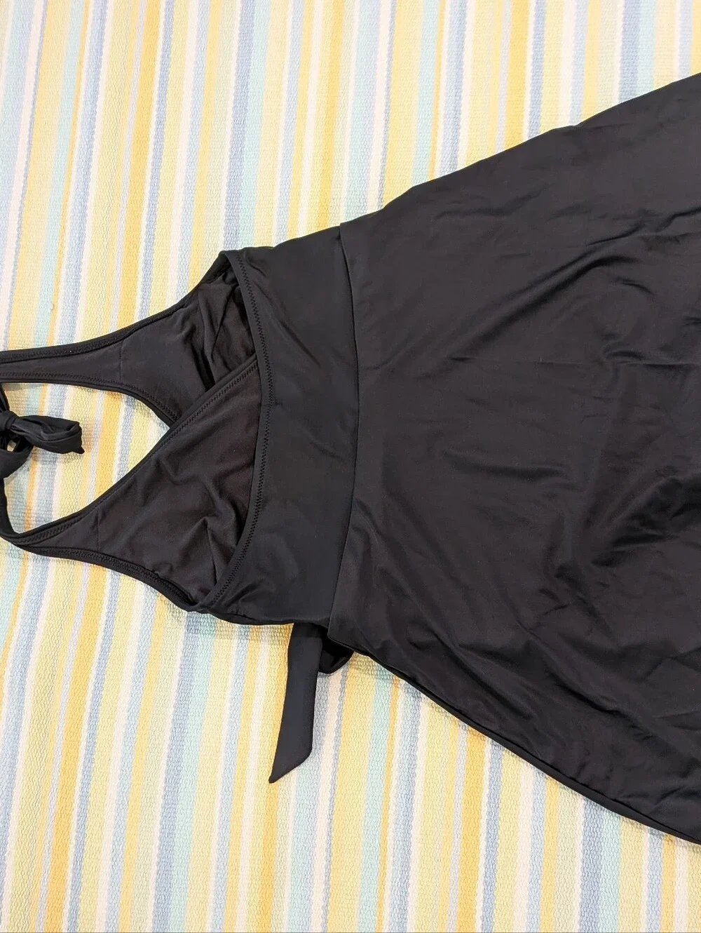 ⭐ NEW NWT J. Crew Black Wrap Halter Swim Dress Size 6